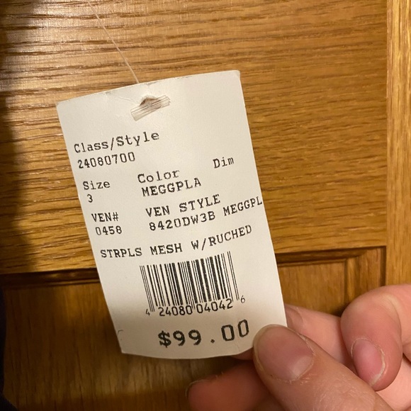 Strapless purple prom dress - Picture 4 of 5